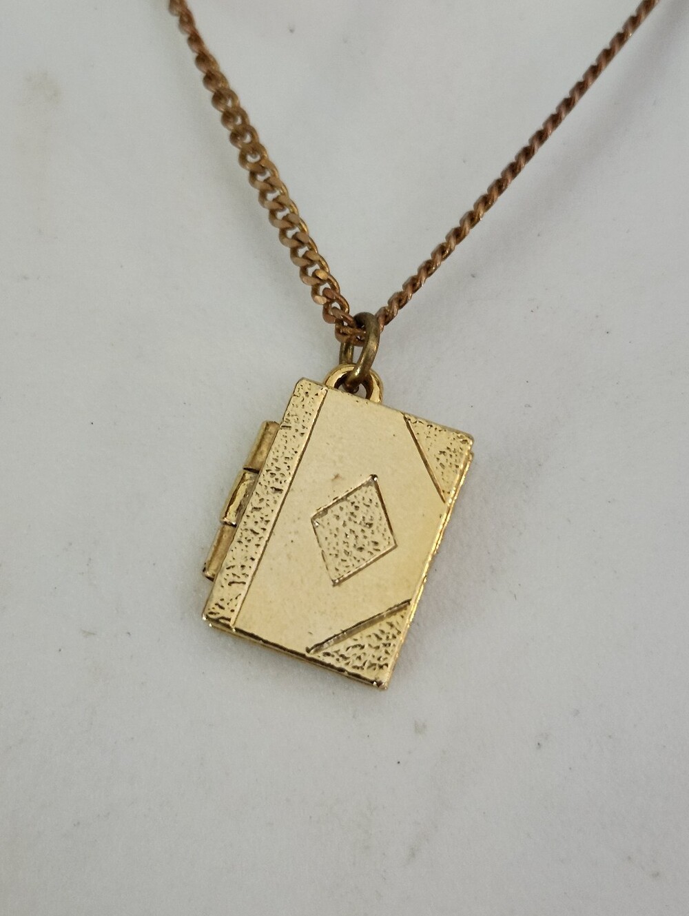 Gold-Tone Book Locket Necklace - 16 Inches